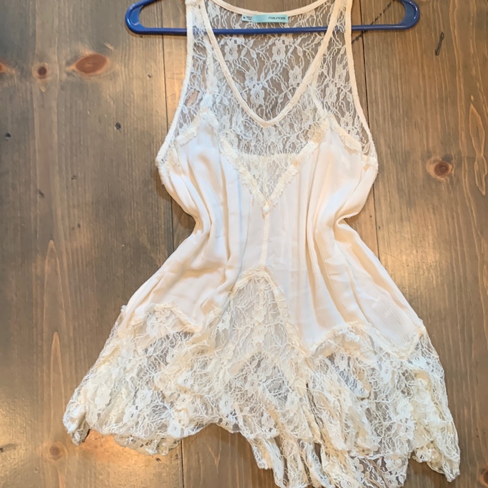 Lacy cream undershirt